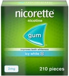 Nicorette Nicotine 2mg Sugar Icy White Gum - 210 Pieces
