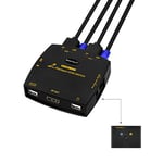 JideTech Displayport KVM Switch 2 Port, 4096x2160@60Hz 4:4:4 Prise en Charge du Clavier et de la Souris sans Fil avec Microphone Audio