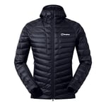 Berghaus Men's Tephra Stretch Reflect 2.0 Hooded Down Jacket | Extra Warmth | Polartec, Black, S
