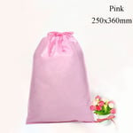 3pcs Shoes Storage Bag Drawstring Bags Travel Toiletry Pink 250x360mm