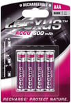 Tecxus AAA (Micro)/HR03 laddningsbart batteri - 600 mAh, 4 st. blister