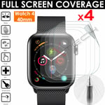 4x FULL SCREEN TPU Screen Protector Covers for Apple Watch Series 6, SE, 5 40mm