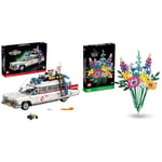 LEGO 10274 Icons Ghostbusters ECTO-1 Car Kit, Collectable Model for Display, Nostalgic Home Décor & 10313 Icons Wildflower Bouquet Set, Artificial Flowers with Poppies and Lavender, Crafts