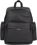 Calvin Klein Men Backpack with Laptop Compartment, Black (Ck Black Pebble), One Size