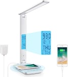 LAOPAO LED Desk Lamp with 10W Wireless Charging and USB Charging Port, 3 Colour