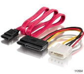 Equip - Câble SATA - alimentation interne 4 plots, SATA pour combo SATA (F) - 50 cm - moulé