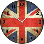 Postershop VM13SV033-1 Vintage Glass Wall Clock, Blue & Red & White, 30 x 30 x 3 cm