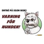 Skylt Varning För Hunden West Highland White Terrier
