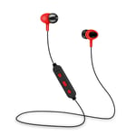 Fashion Bluetooth Earphone, Wireless Bluetooth Earphone Magnet Earbud, with Microphone Stereo Auriculares Bluetooth Earpiece Neckband, for Phone/Gym Office (Color : Red)