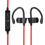 Sutinna Sport Headphones, Portable Bluetooth 5.0 Earphone Dual Earplug Ear‑Hook In‑Ear Sports Handfree Noise Reduction Earbuds Waterproof Earclip Earbuds (Red)