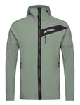 Terrex Techrock Hooded Wind Fleece Jacket Tops Sweat-shirts & Hoodies Fleeces & Midlayers Green Adidas Terrex