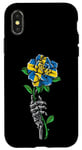 Coque pour iPhone X/XS Rose suédoise avec squelette drapeau de la Suède Racines Souvenir suédois