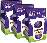 Cadbury Classic Easter Egg Collection - Pack of 3 Dairy Milk Buttons 128G of Medium Easter Eggs Bundle (Dairy Milk)