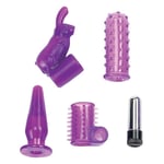 Seven Creations 4 Play Mini Couples Kit Bullet Vibrator Sleeves Plug Sex Toy Set
