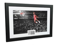 Kitbags & Lockers 10x8 A4 Signed Famous Foul Line Dunk 1988" Michael Jordan Chicago Bulls Autographed Photo Photograph Picture Frame NBA Basketball Poster Gift Slv