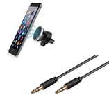 Pack Voiture pour ASUS ZenFone Max Pro (M2) Smartphone (Support Voiture Magnetique + Cable Double Jack Musique) Universel