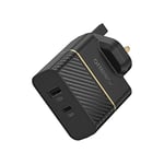 OtterBox Dual Port UK Wall Charger 30W, USB-A 12W + USB-C PD 18W, Fast Charger for Smartphone and Tablet, Drop Tested, Rugged, Ultra Durable, Black