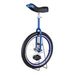 JFF Unicycle Wheeled Bike Skidproof Tire Bike Height Adjustable Alloy Rim Bicycle with Sturdy Storage Stand Balance Cycling Exercise Fitness,Blue,20