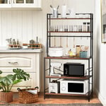 33" Wood Standard Baker Rack With Microwave Compatibility Kitchen Storage Shelf