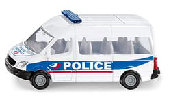 siku 0806001, Fourgon de Police France, Voiture jouet, métal/plastique, bleu/blanc, Attelage de remorque
