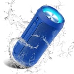 Bärbar Bluetooth-högtalare-Trådlös Bluetooth-högtalare-NOMATISK HÖGTALARE-Extra bas-20 timmar-vattentät-Integrerad mikrofon-TWS-LED-Blå