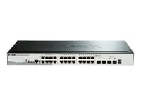 D-Link SmartPro DGS-1510-28P - Commutateur - C3 - Géré - 24 x 10/100/1000 (PoE+) + 2 x Gigabit SFP + 2 x 10 Gigabit SFP+ - de bureau, Montable sur rack - PoE+ (193 W)