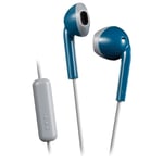 JVC Blue and Grey Sweat and Splash Proof Retro Earbuds with Micropho (US IMPORT)
