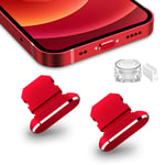TITACUTE Anti Dust Plugs Cap 2 Pack, Dust Cap Charging Port Plug with Mini Carry Box Compatible with iPhone 13/12/12 Pro/Max/iPhone 12 Mini/iPhone 11/11 Pro/11 Pro Max/Phone X/Xs/Max (Red)