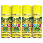 4X Daybreak Yellow Garden Aerosol Spray Paint Lasting Shades For Wood 400ml