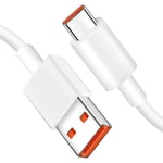 Cable USB C 1m 6A Cable pour XiaoMi USB Type C Cable de Charge Super Rapide Cable de Transfert de Synchronisation de Données