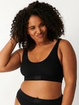 Sloggi Double Comfort Cotton Crop Top, Black, Size 36, Women