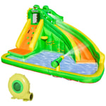 Kids Bouncy Castle Slide with Water Pool Basket Gun Climbing Wall