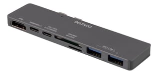 DELTACO Dual USB-C Dock for MacBook Pro 2016, Thunderbolt 3, 100 W USB