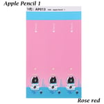Apple Pencil Stickers Painted Sticker Touch Stylus Pen Rose Red 1