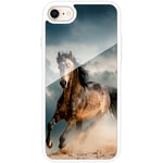 Unbranded Apple iphone 8 vitt mobilskal med glas häst
