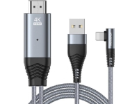 Kabel USB Joyroom USB-A - Lightning + HDMI 3 m Srebrny (6941237149640)