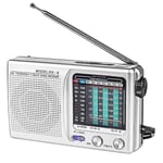 Bärbar AM/FM/SW-radio kompatibel med inomhus-, utomhus- och nödanvändning med högtalare