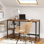 Vasagle - Bureau informatique Table d'étude - Étagère à 2 niveaux à gauche ou à droite - Pour bureau, salon - Cadre en métal - Style industriel