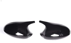 ZHAOOP Rearview Mirror ABS Gloss Black Rear View Mirror Caps Fit ，For ，For BMW 3 Series E90 E91 05-07 & E90 E92 06-09 Replacement Cover E81 E82 E87 E88 Pre-LCI (Color : Gloss black)-Gloss black