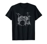 Vintage Rock Music Drum Kit Drummer T-Shirt