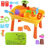 2 in 1 Sand Water Play Table with Times Tables & Accessories Toy Included for 3+