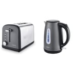 Tower Infinity Grey Slate Stone 2 Slice Toaster and Jug 1.7L Kettle
