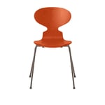 Fritz Hansen - Myran 3101 färgad askfanér stålstativ brun brons paradise orange - Matstolar - Arne Jacobsen - Orange - Metall/Trä