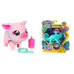 Little Live Pets - My Pet Pig | Soft and Jiggly Interactive Toy Pig That Walks, Dances and Nuzzles. & Bright Light Chameleon interactive toy pet with 30 sounds, reactions with super-soft squishy skin