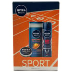 Nivea Men Gift Set Sports 3-teilig Shower Gel - Deodorant Spray Dry Impact -