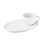 Holst Porzellan PA 157 O SET 2 MP Assiette de service/petit-déjeuner en porcelaine avec tasse à café au lait et gobelet Palermo 0,35 l