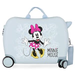 Disney Minnie Enjoy the Day Blue Kids Rolling Suitcase 50x38x20 cm Rigid ABS Combination lock 34 Litre 2.1 Kg 4 Wheels Hand Luggage,Light Blue