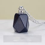 Stone Pendant Necklaces For Women,Silver Chain Ideas Perfume Essential Oil Bottle Natural Blue Sandstone Stone Reiki Power Stone Pendant Jewelry Gifts Anniversary Birthday Gift For Her Wife Girls
