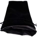 Black Velvet Dice Bag with Black Satin Lining (6''x8'')