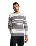 G-STAR RAW Men's Stripe Knitted Pullover, Multicolour (nimbus cloud/granite stripe D21175-C706-C992), L